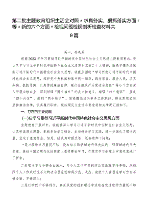 第二批集中教育组织生活会对照“求真务实、狠抓落实方面”等“新的六个方面”检视问题检视剖析检查材料共9篇.docx