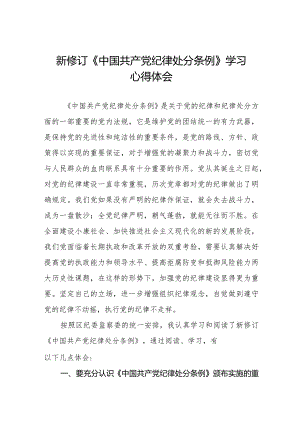 党员干部学习2024年新修订《中国共产党纪律处分条例》心得体会五篇.docx