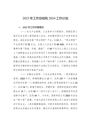 2023年工作总结和2024工作计划(20231226).docx