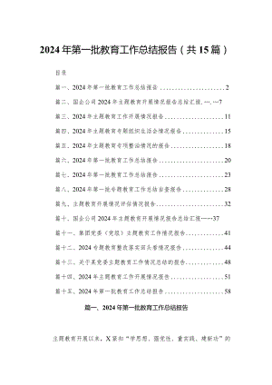 2024年第一批教育工作总结报告范文15篇.docx