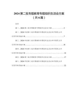 2024第二批专题教育专题组织生活会方案（共6篇）.docx