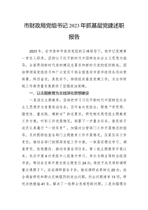 市财政局党组书记2023年抓基层党建述职报告.docx