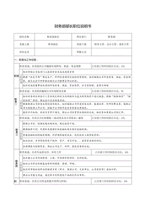 财务部部长职位说明书.docx