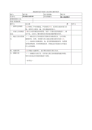 海航酒店前厅部客人电话预订操作程序.docx
