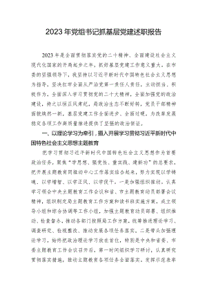 2023年党组书记抓基层党建述职报告.docx