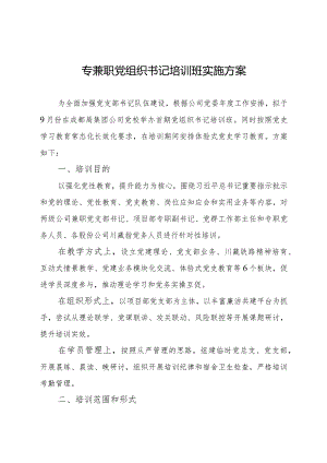 专兼职党组织书记培训班实施方案.docx