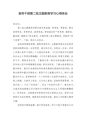 宣传干部第二批主题教育学习心得体会.docx