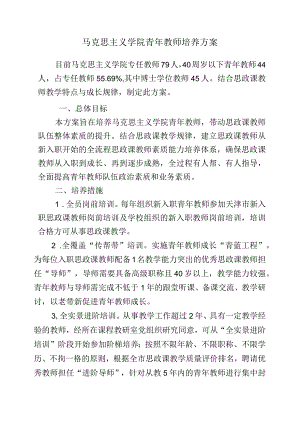 马克思主义学院青年教师培养方案.docx