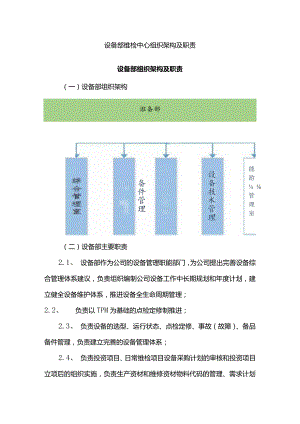 设备部维检中心组织架构及职责.docx
