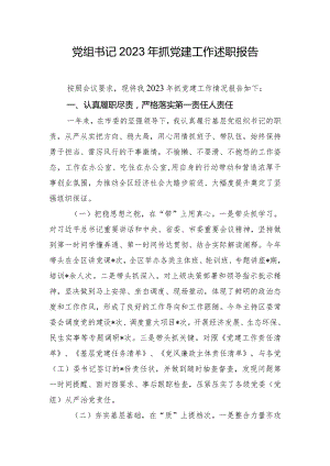 党组书记2023年抓党建工作述职报告.docx
