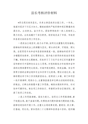 县长考核评价材料.docx