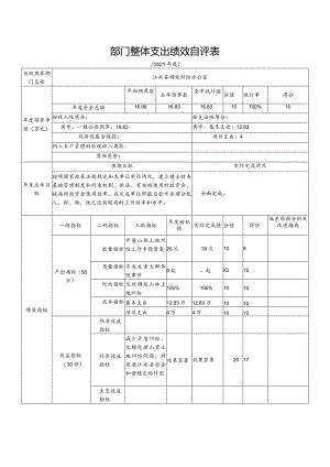部门整体支出绩效自评表.docx
