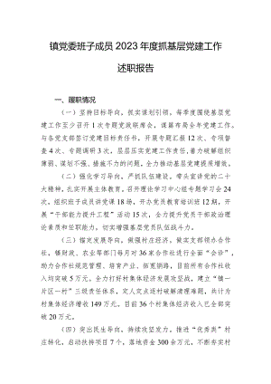 镇党委班子成员2023年度抓基层党建工作述职报告.docx