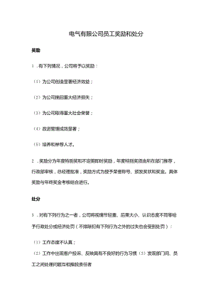 电气有限公司员工奖励和处分.docx