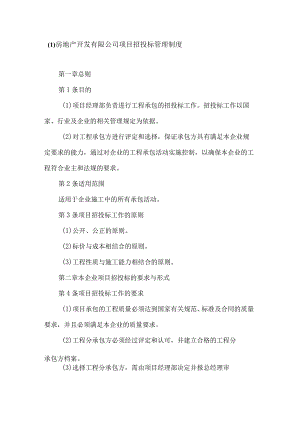 房地产开发有限公司项目招投标管理制度.docx