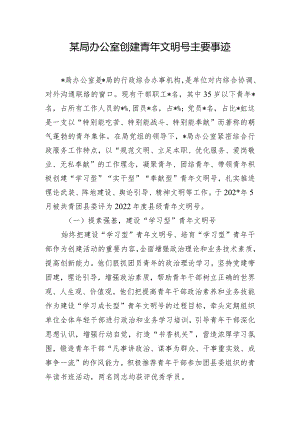 某局办公室创建青年文明号主要事迹.docx