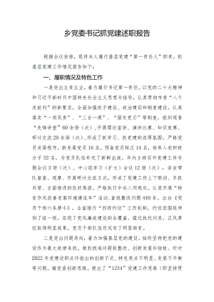 乡党委书记抓党建述职报告.docx