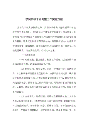 学院年科级干部调整工作实施方案.docx