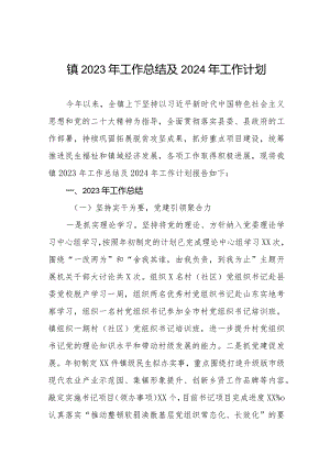 镇2023年工作总结及2024年工作计划.docx