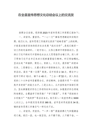 在全县宣传思想文化总结会议上的交流发言.docx