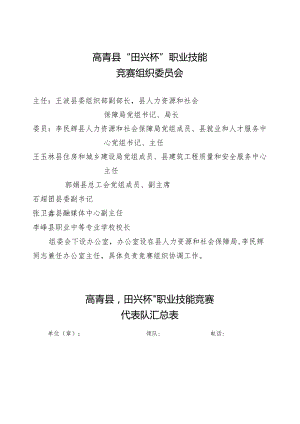 高青县“田兴杯”职业技能竞赛组织委员会.docx
