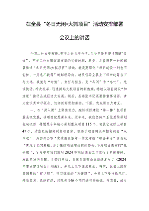 在全县“冬日无闲·大抓项目”活动安排部署会议上的讲话.docx