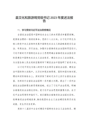 县文化和旅游局党组书记2023年度述法报告.docx