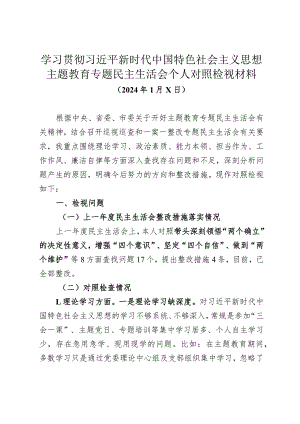乡镇党委书记2023年主题教育专题民主生活会个人对照检视材料.docx