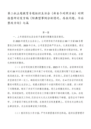第二批专题教育专题组织生活会（新6个对照方面）对照检查研讨发言稿（附典型事例分析情况、存在问题、今后整改方向）七篇.docx