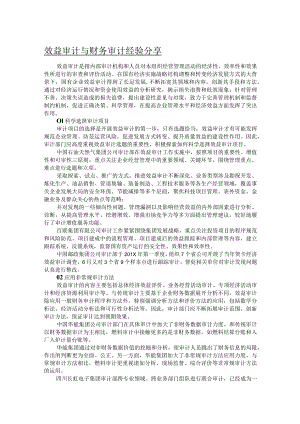 效益审计与财务审计经验分享.docx