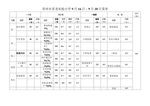 常州市青龙实验小学9月16日-9月20日菜单.docx
