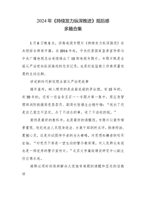 观看《持续发力 纵深推进》心得合集资料.docx