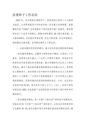 县委班子工作总结.docx