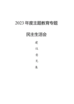 主题教育民主生活会建议意见集锦.docx