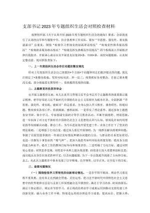 支部书记2023年专题组织生活会对照检查材料.docx