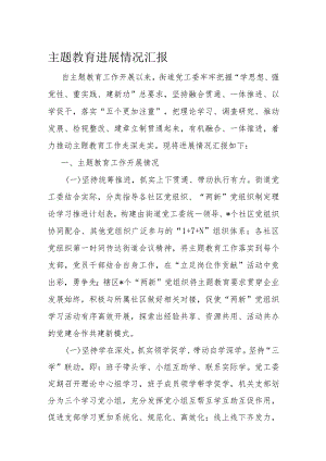 主题教育进展情况汇报.docx