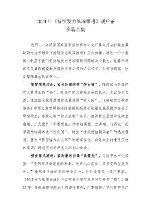 观看《持续发力 纵深推进》心得合集.docx