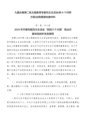 九篇合集第二批专题教育专题民主生活会（新6个对照方面）自我查摆检查材料.docx