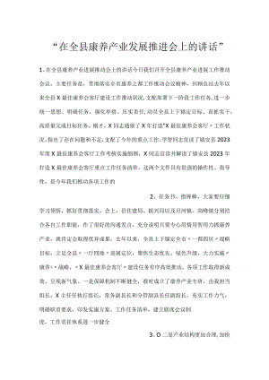 -在全县康养产业发展推进会上的讲话-.docx