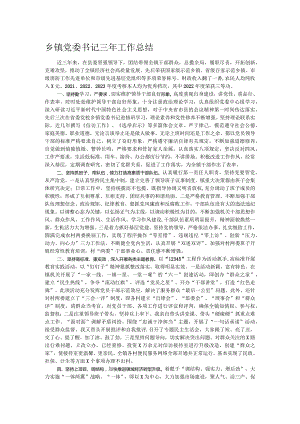 乡镇党委书记三年工作总结.docx