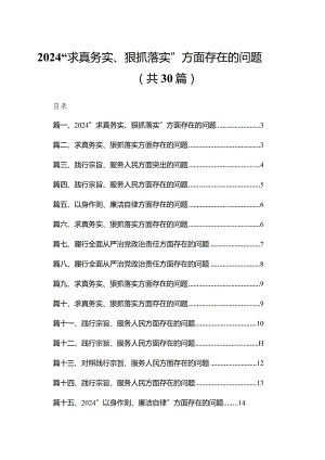 “求真务实、狠抓落实”方面存在的问题30篇（精编版）.docx
