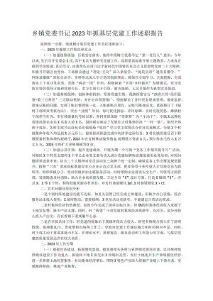 乡镇党委书记2023年抓基层党建工作述职报告.docx