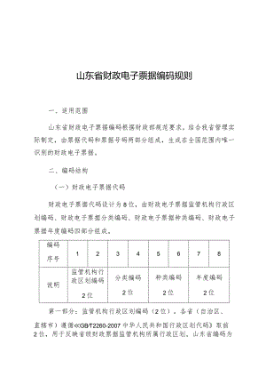 山东省财政电子票据编码规则.docx