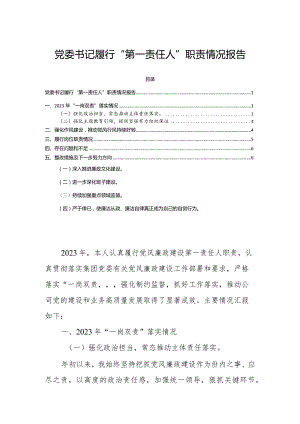 党委书记履行“第一责任人”职责情况报告.docx