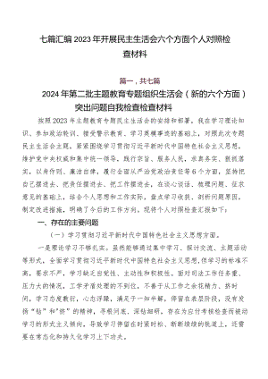 七篇汇编2023年开展民主生活会六个方面个人对照检查材料.docx