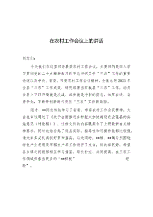 在农村工作会议上的讲话.docx