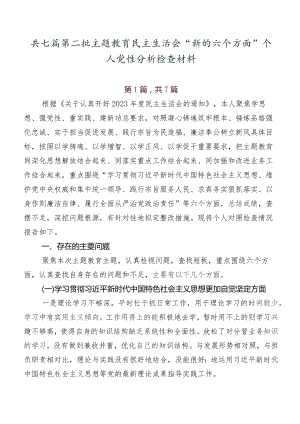 共七篇第二批学习教育民主生活会“新的六个方面”个人党性分析检查材料.docx