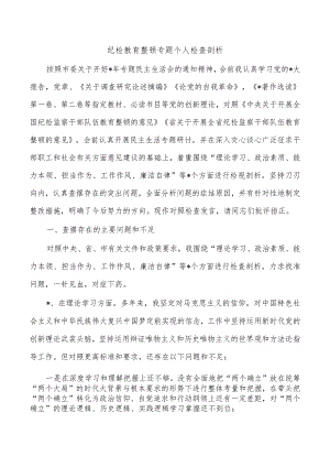 纪检教育整顿专题个人检查剖析.docx