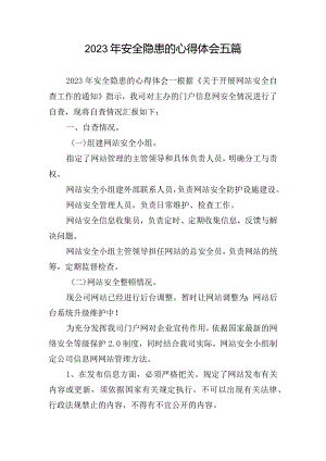 2023年安全隐患的心得体会五篇.docx