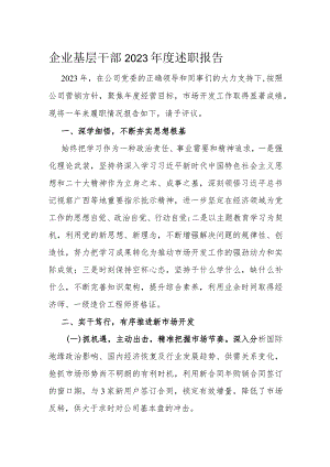 企业基层干部2023年度述职报告.docx
